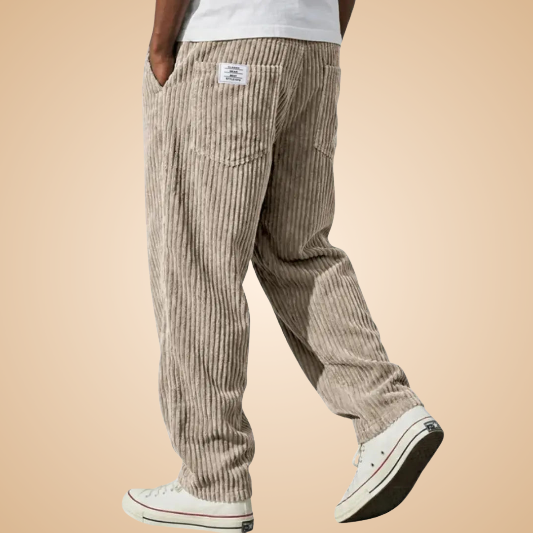 Feldkord — Calças de Veludo Cotele Slim-Fit para Homem