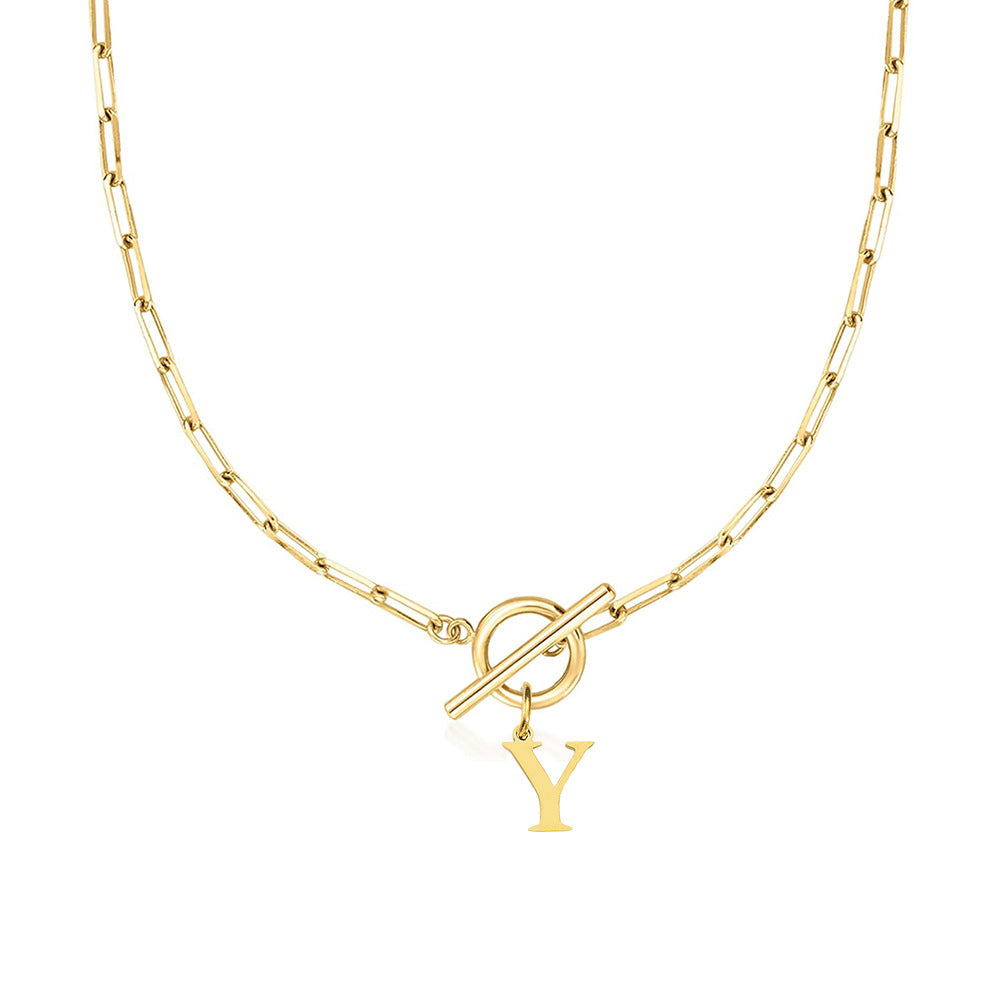 Colar Inicial — Corrente de Clipe de Papel