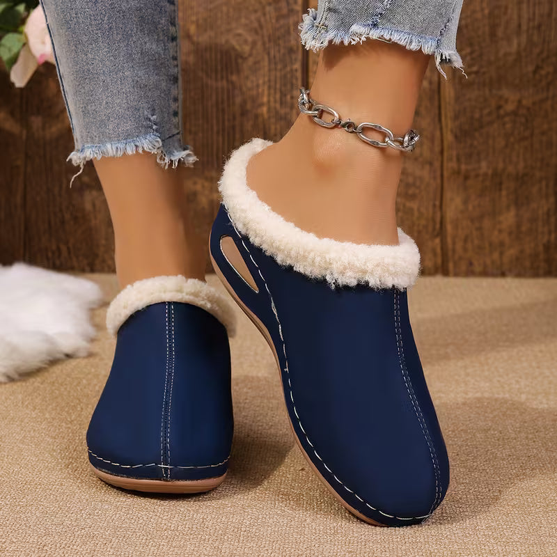 Sapatos de Inverno Femininos com Forro de Pelúcia - Confortáveis Sapatos