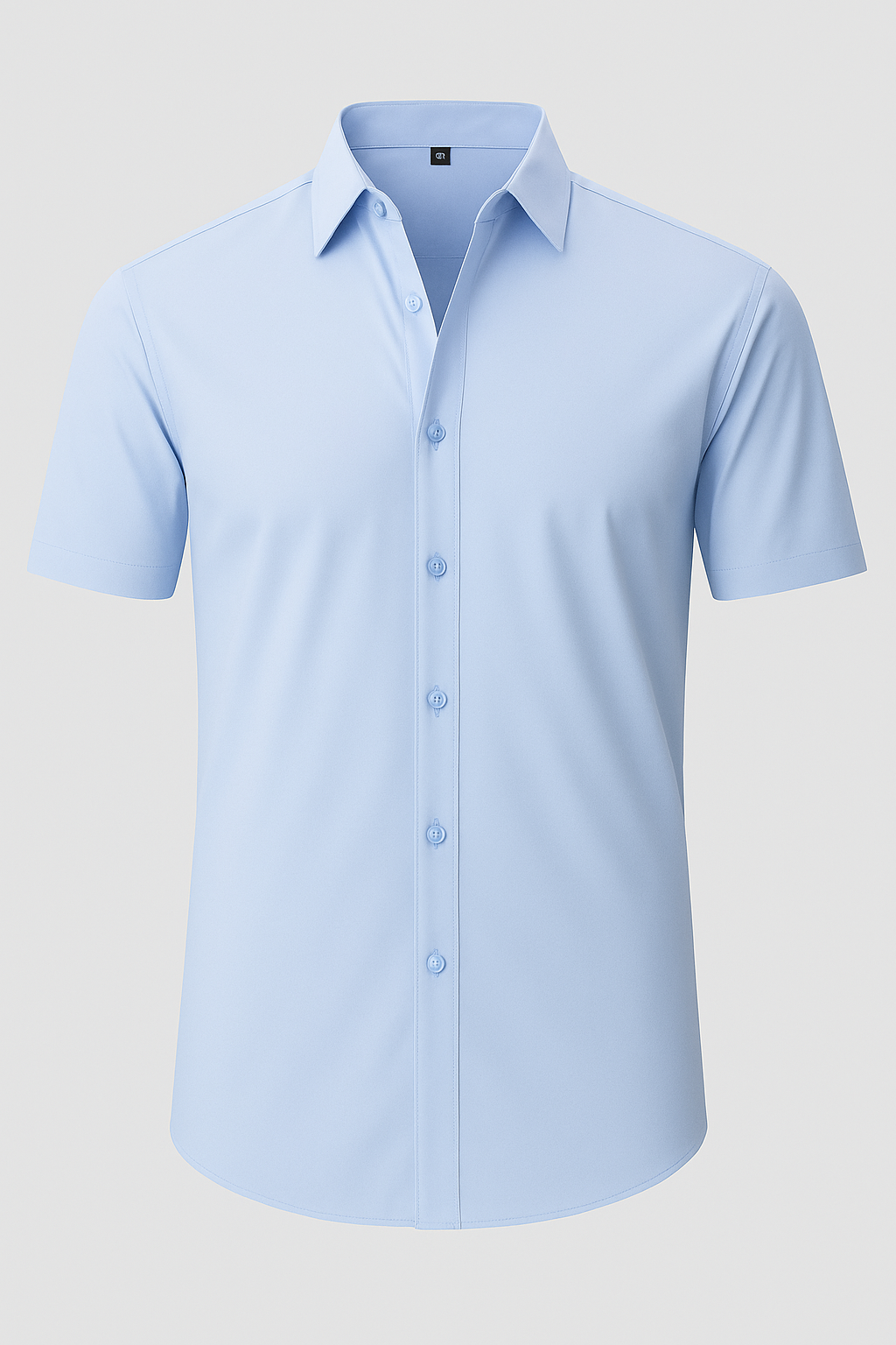 Camisa Não Amassada com Stretch 4-Way – Botões Transparentes