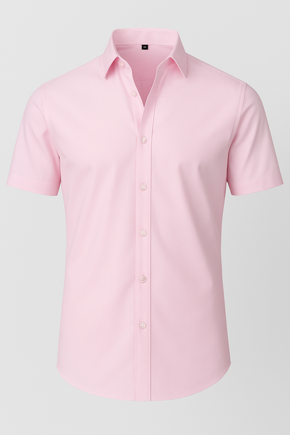 Camisa Não Amassada com Stretch 4-Way – Botões Transparentes