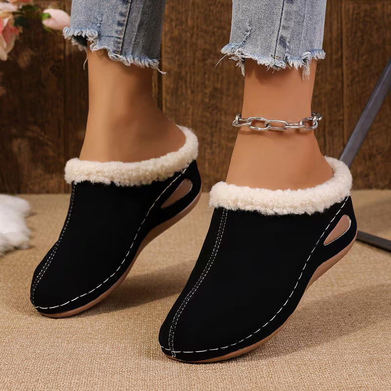 Sapatos de Inverno Femininos com Forro de Pelúcia - Confortáveis Sapatos