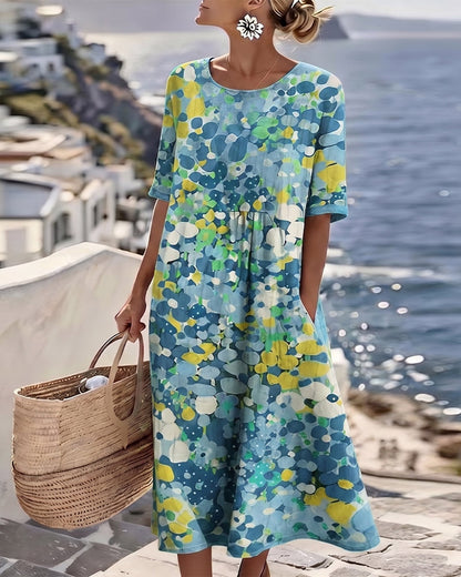 Tessène - Vestido Relaxado com Estampado