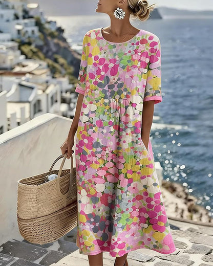 Tessène - Vestido Relaxado com Estampado