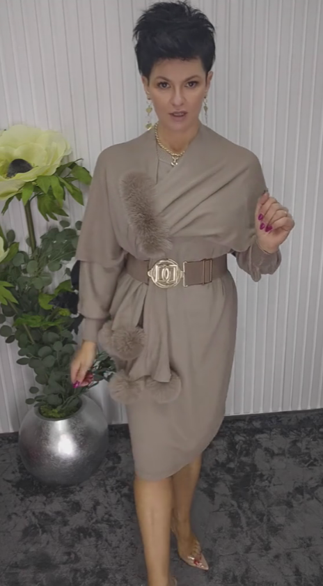 Vestido Longo de Manga Longa Noréa Plush - Elegante