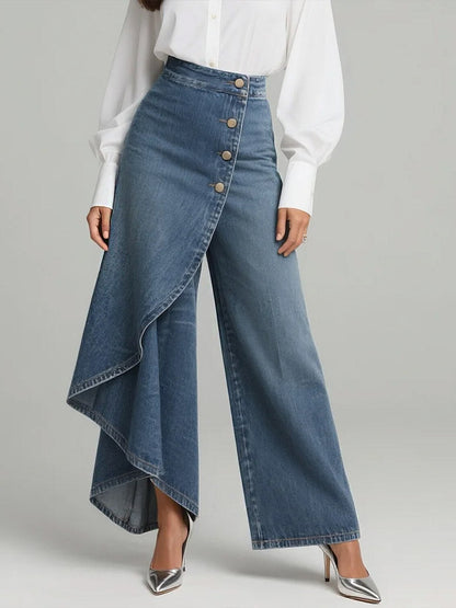 Jeans Femininos de Cintura Alta - Estilo Solto e Elegante