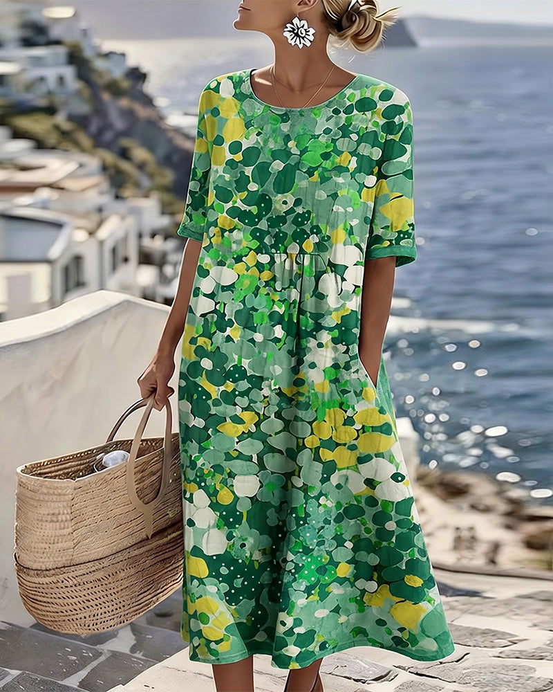 Tessène - Vestido Relaxado com Estampado