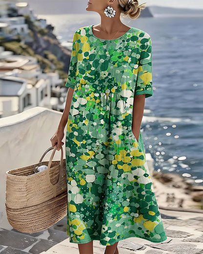 Tessène - Vestido Relaxado com Estampado