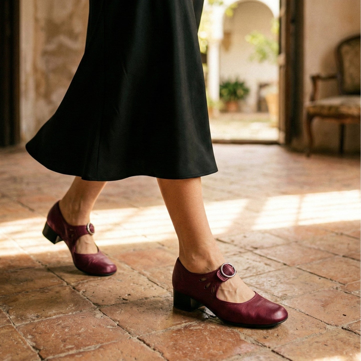 Iveta - Sapatos Mary Jane Confortáveis com Salto Baixo