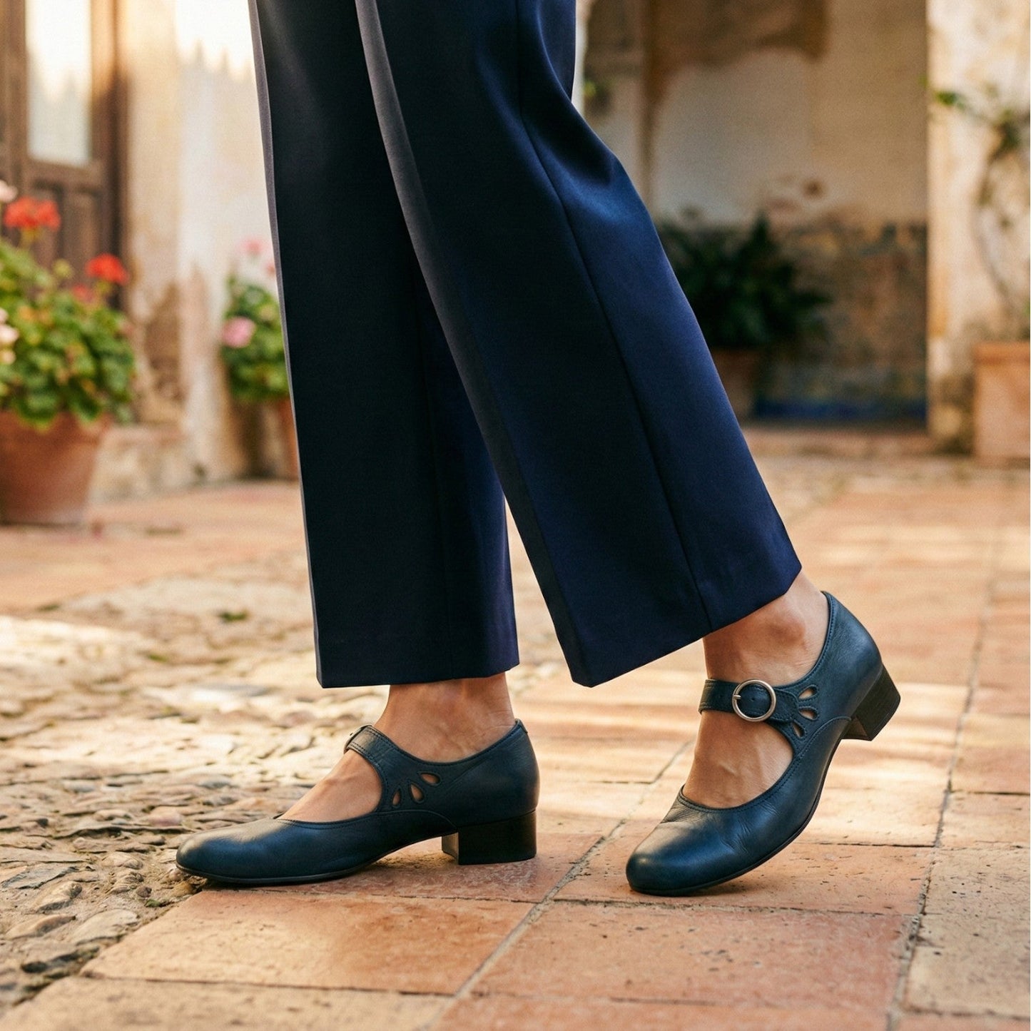 Iveta - Sapatos Mary Jane Confortáveis com Salto Baixo